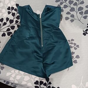 Green Romper, strapless